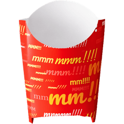 Коробка для картофеля фри 100 г КРАСНАЯ С ПЕЧАТЬЮ/