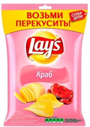 Чипсы "LAYS" 140 г ассортимент, Краб