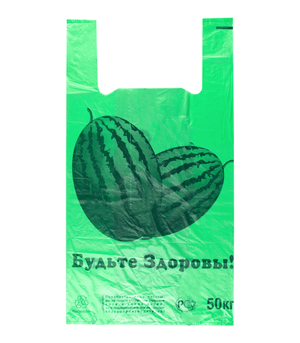 Пакет Майка 32*60 см/20 мкм/8 гр "Арбуз малый" Пакет Майка 32*60 см/20 мкм/8 гр "Арбуз малый"
