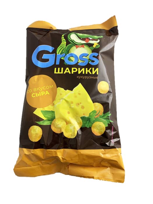Шарики кукурузные "Gross" 60г, Сыр Шарики кукурузные "Gross" 60г, Сыр