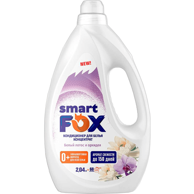 Кондиционер для белья 1 л SMART FOX, Белый лотос и орхидея Кондиционер для белья 1 л SMART FOX, Белый лотос и орхидея
